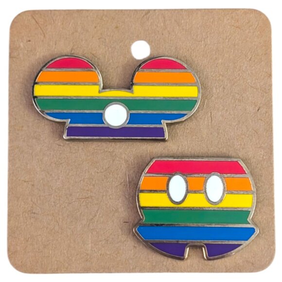 Mickey Mouse Disney Pins: Rainbow Pride Ears and Shorts Pants